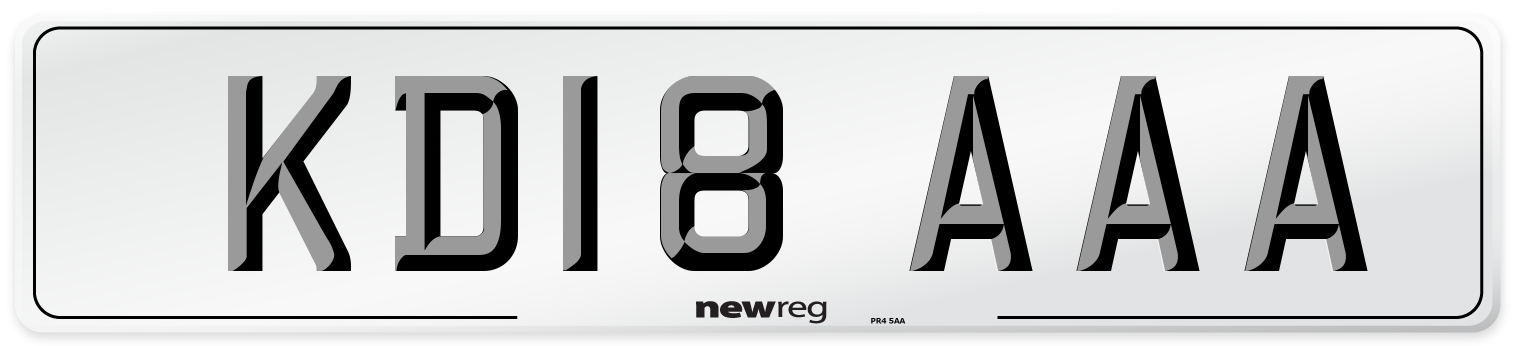 KD18 AAA Number Plate from New Reg